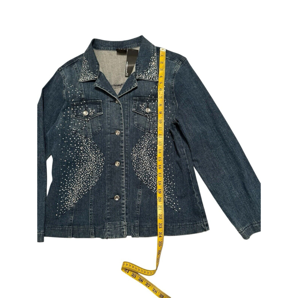 Katina Marie XL Denim Jacket Rhinestone Western NWT - Picture 12 of 16